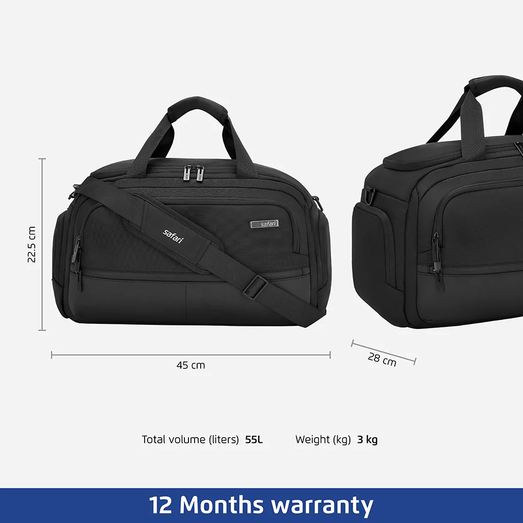 Safari Select Aria Duffle Bag Black with laptop compartment - Image 3