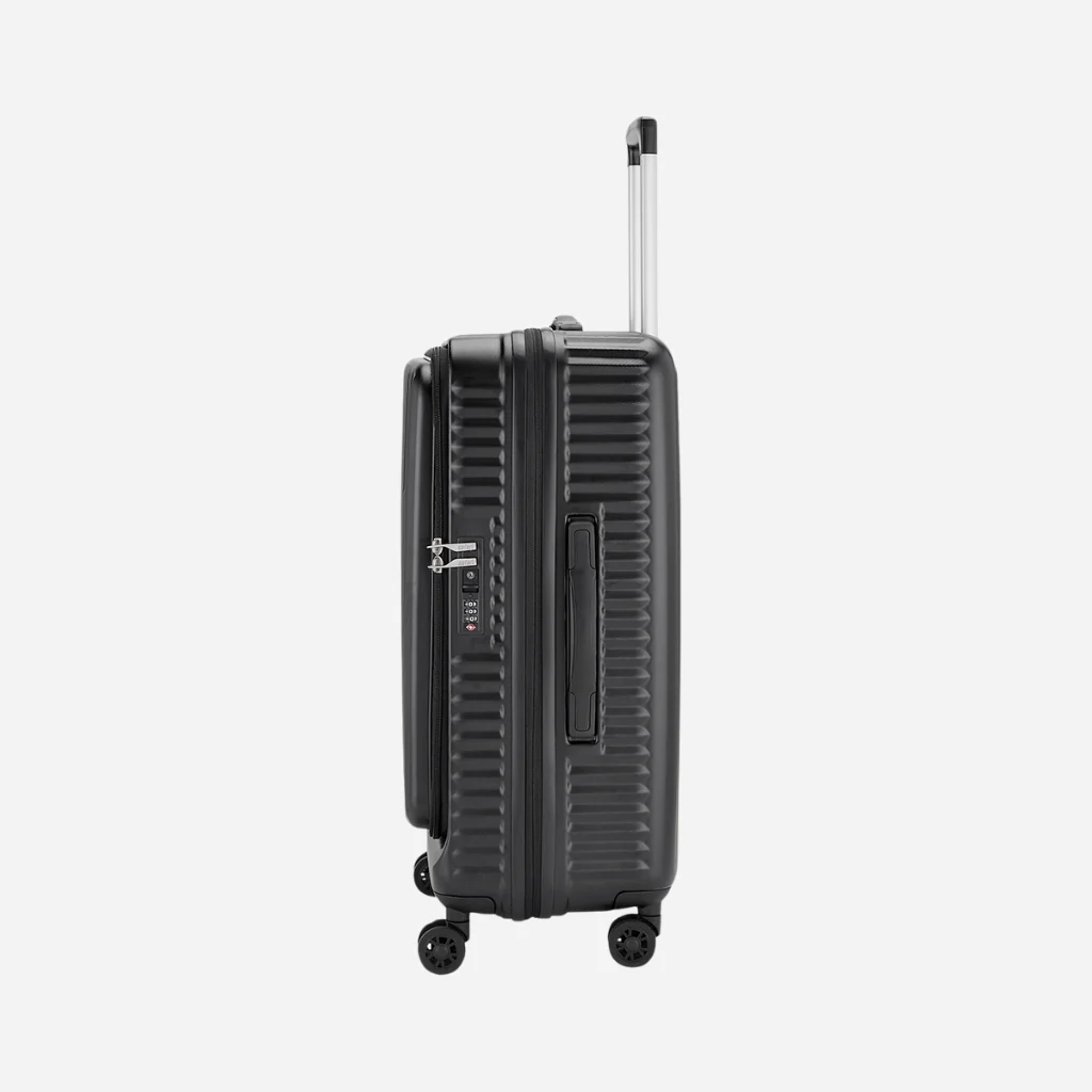 Safari Select Recoil Black Medium Front opening Trolley Bag with Expander, TSA Lock, Dual wheels and Anti-Theft Zipper - Image 10