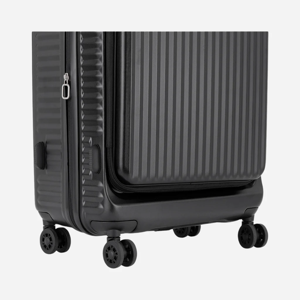 Safari Select Recoil Black Medium Front opening Trolley Bag with Expander, TSA Lock, Dual wheels and Anti-Theft Zipper - Image 8