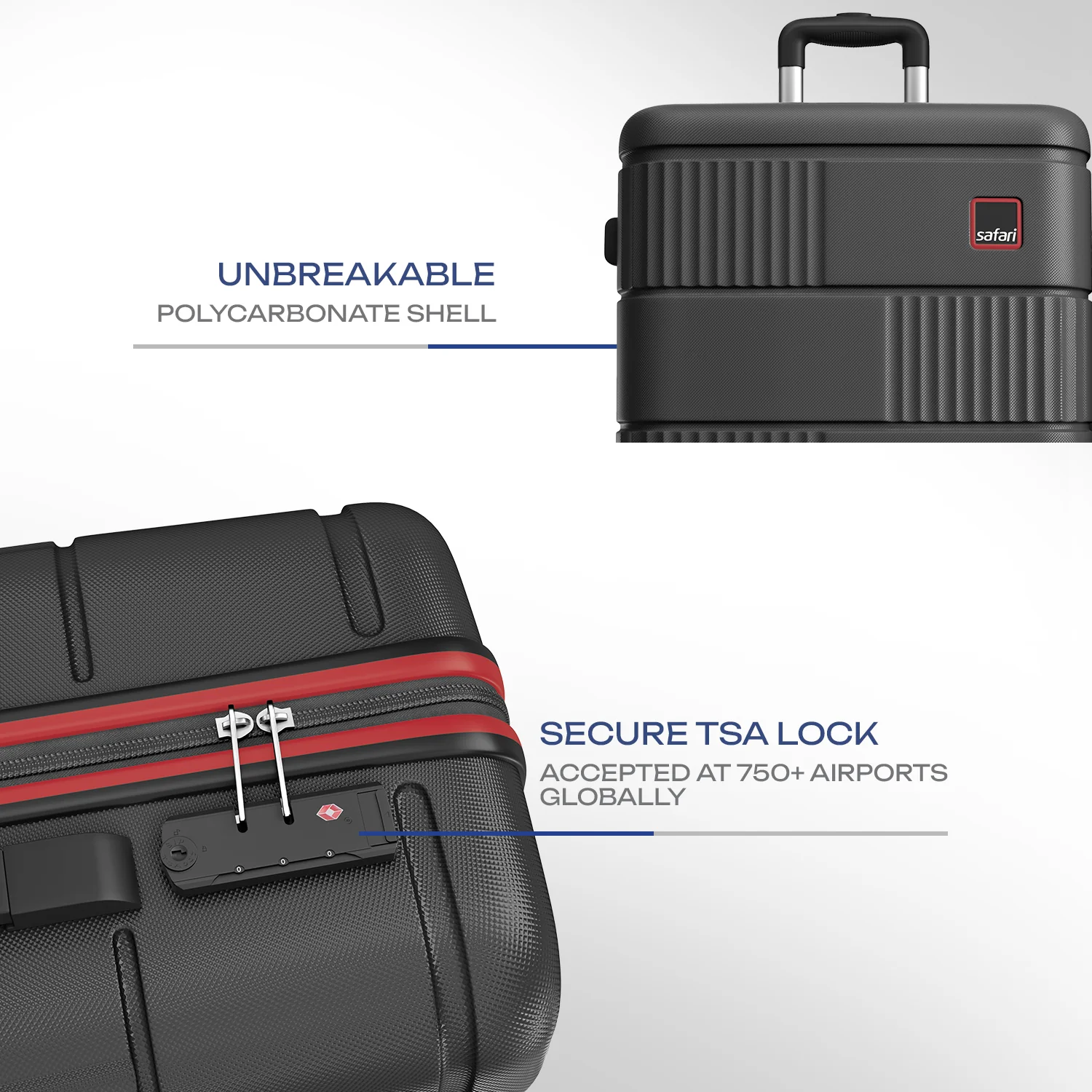 Safari Trackr GPS Enabled Black Trolley Bag with BoAt tag, TSA Lock, Dual wheels and Wet Pouch Organized Interior - Image 14