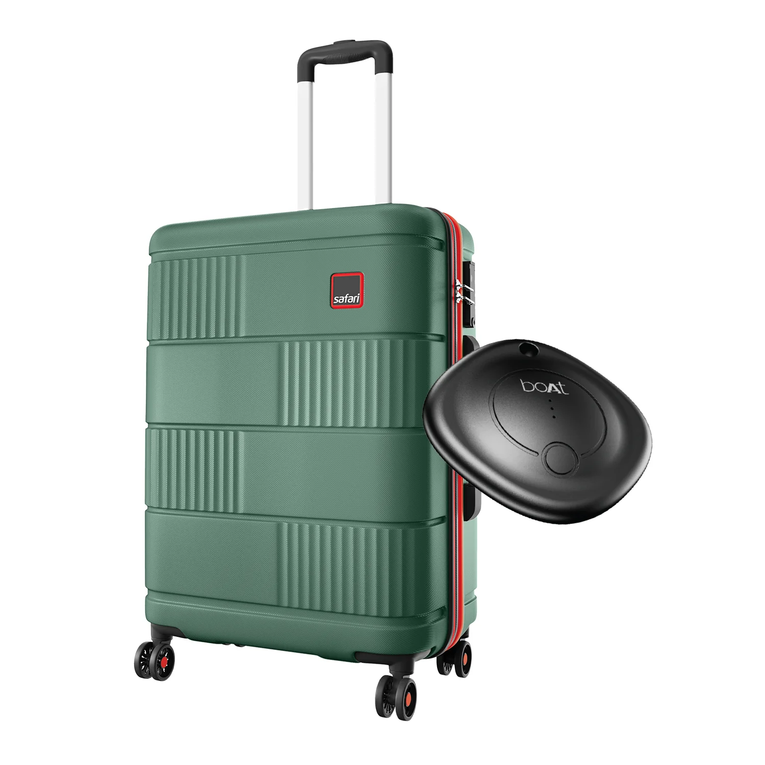 Safari Trackr GPS Enabled Dusk Green Trolley Bag with BoAt tag, TSA Lock, Dual wheels and Wet Pouch Organized Interior - Image 10