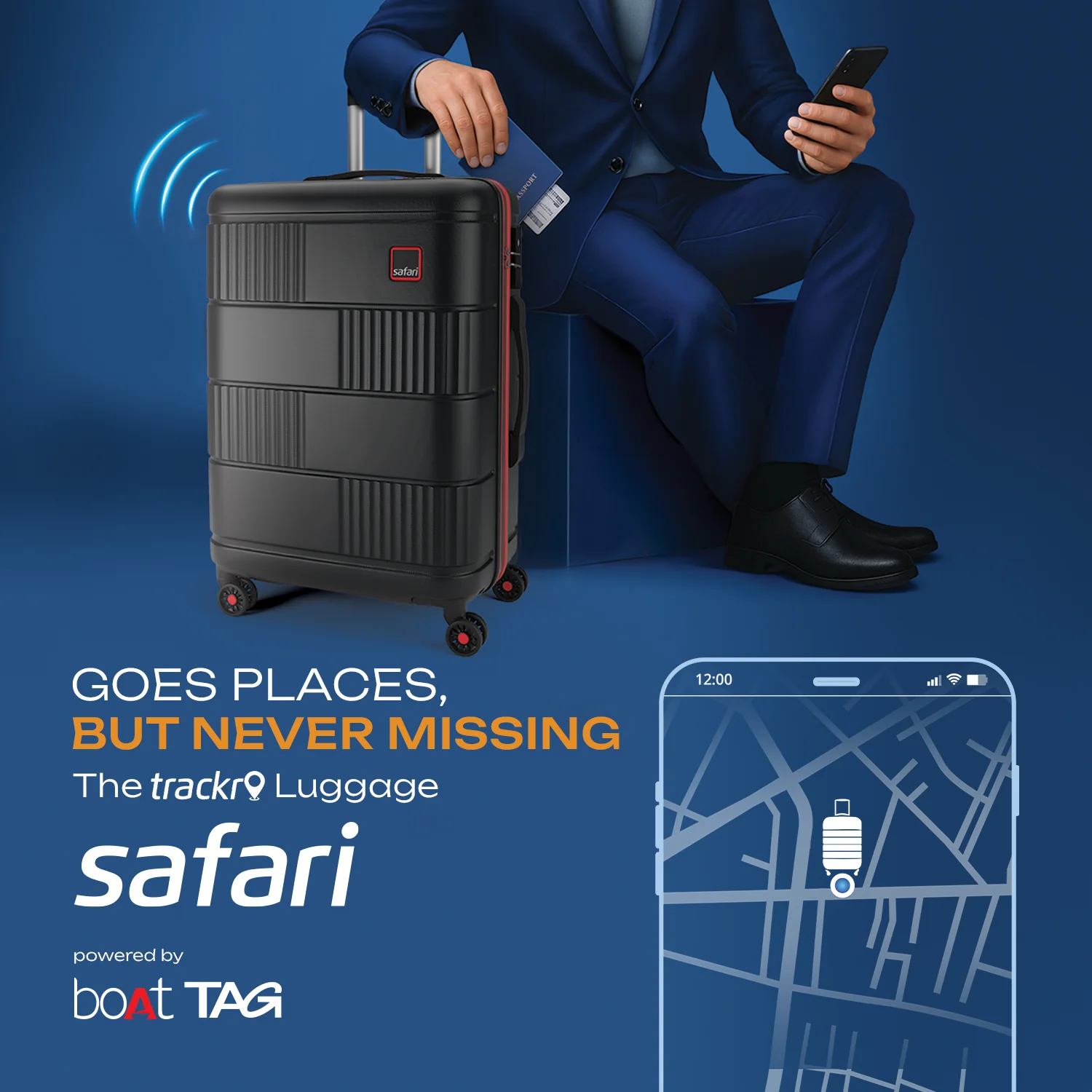 Safari Trackr GPS Enabled Dusk Green Trolley Bag with BoAt tag, TSA Lock, Dual wheels and Wet Pouch Organized Interior - Image 20