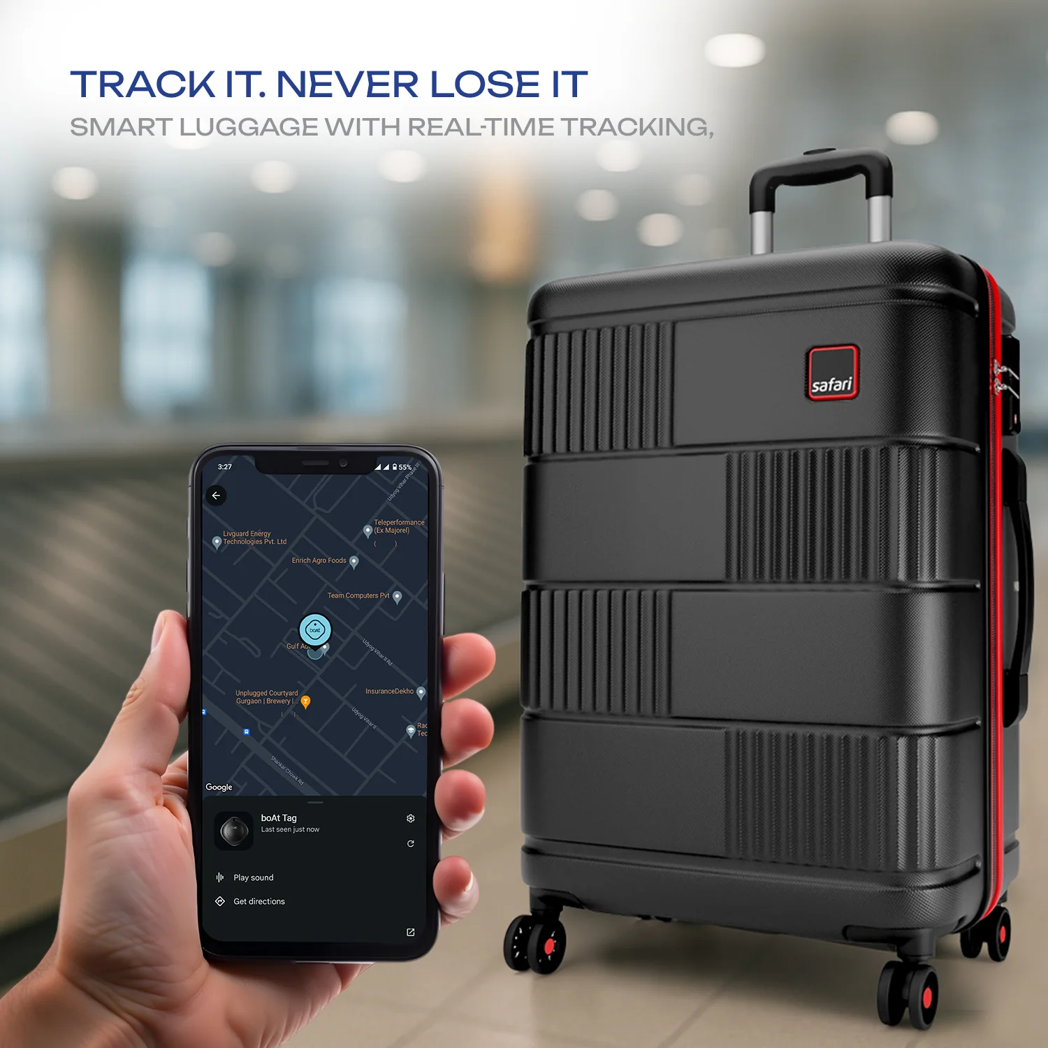 Safari Trackr GPS Enabled Dusk Green Trolley Bag with BoAt tag, TSA Lock, Dual wheels and Wet Pouch Organized Interior - Image 21