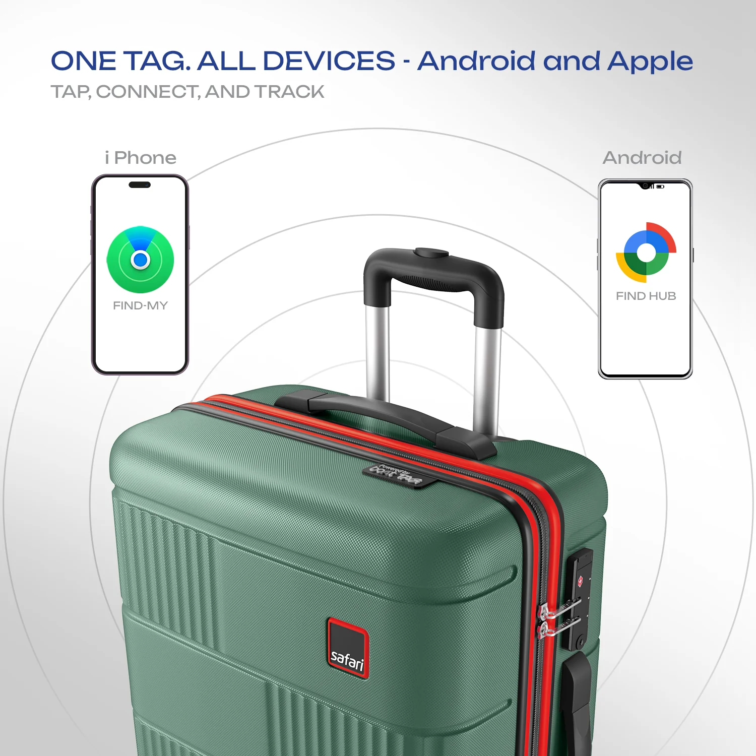 Safari Trackr GPS Enabled Dusk Green Trolley Bag with BoAt tag, TSA Lock, Dual wheels and Wet Pouch Organized Interior - Image 22