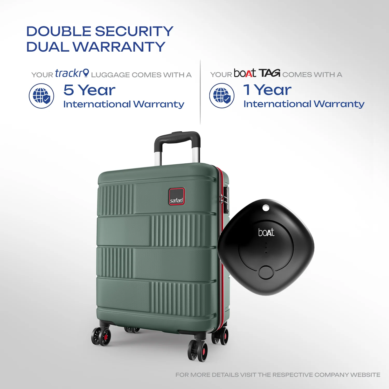 Safari Trackr GPS Enabled Dusk Green Trolley Bag with BoAt tag, TSA Lock, Dual wheels and Wet Pouch Organized Interior - Image 8