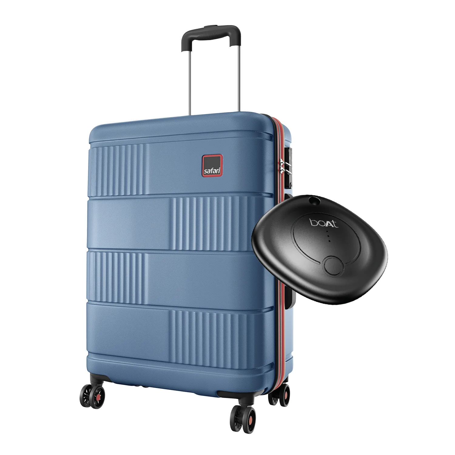 Safari Trackr GPS Enabled Steel Blue Trolley Bag with BoAt tag, TSA Lock, Dual wheels and Wet Pouch Organized Interior - Image 10