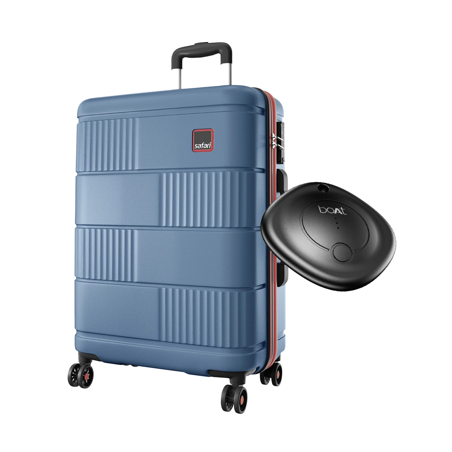 Safari Trackr GPS Enabled Steel Blue Trolley Bag with BoAt tag, TSA Lock, Dual wheels and Wet Pouch Organized Interior - Image 19