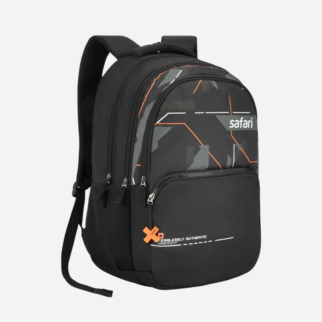 Safari Trio 11 37L Black School Backpack with Padded Back & Easy Access Pockets - Image 3
