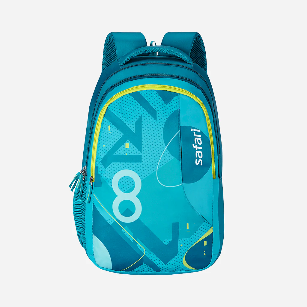 Safari Trio 13 37L Cyan School Backpack with Padded Back & Easy Access Pockets - Image 2