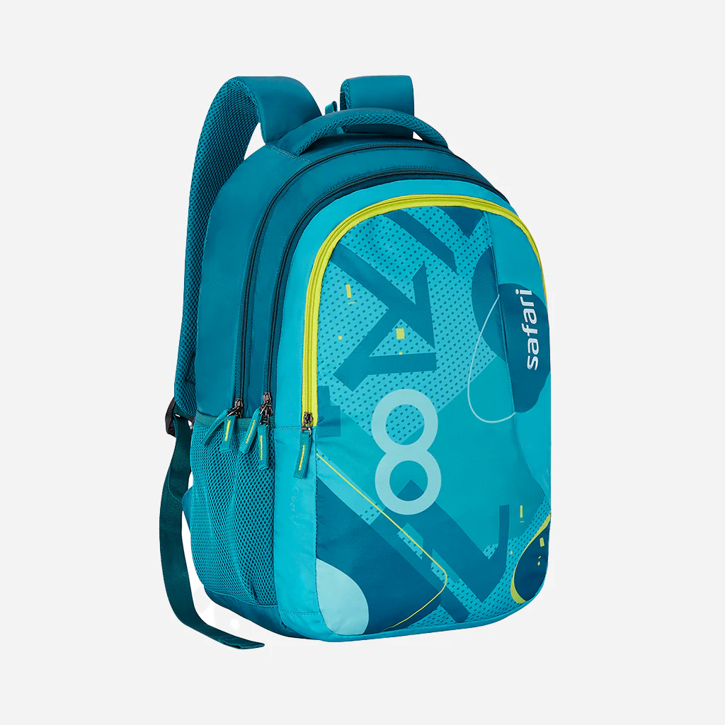 Safari Trio 13 37L Cyan School Backpack with Padded Back & Easy Access Pockets - Image 3
