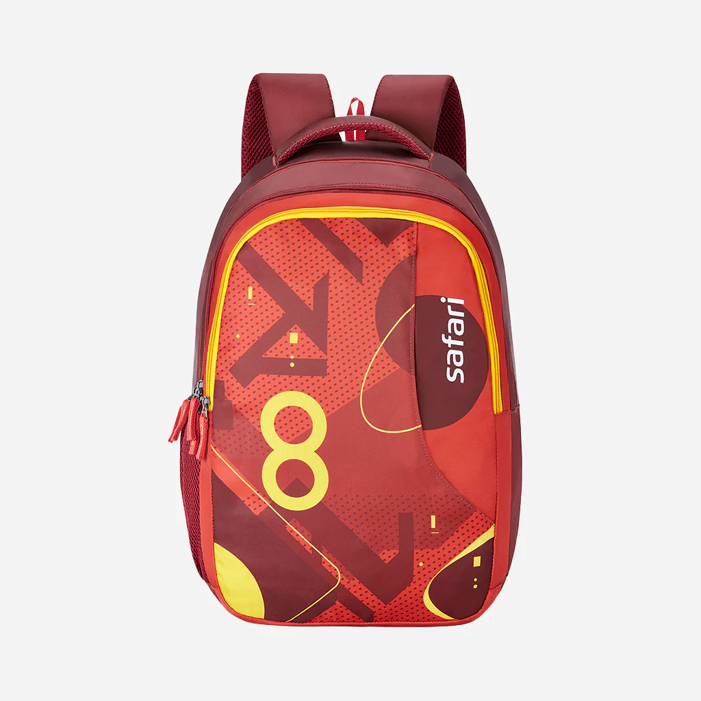 Safari Trio 13 37L Red School Backpack with Padded Back & Easy Access Pockets - Image 2