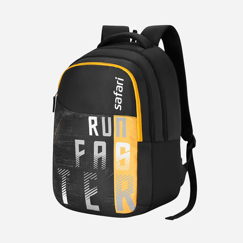 Safari Trio 14 37L Black School Backpack with Padded Back & Easy Access Pockets