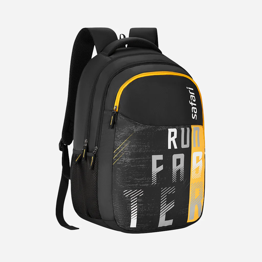 Safari Trio 14 37L Black School Backpack with Padded Back & Easy Access Pockets - Image 3