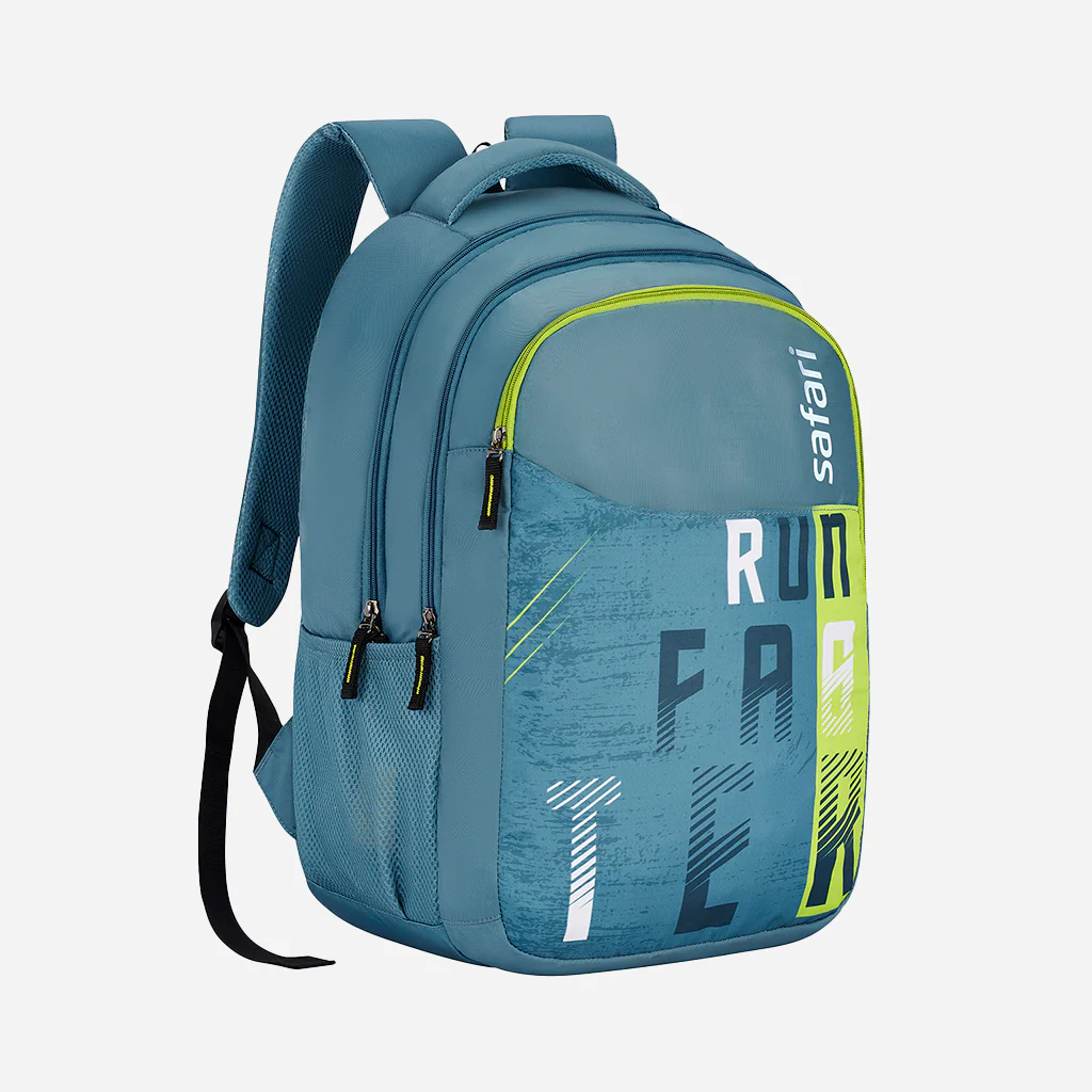 Safari Trio 14 37L Blue School Backpack with Padded Back & Easy Access Pockets - Image 3