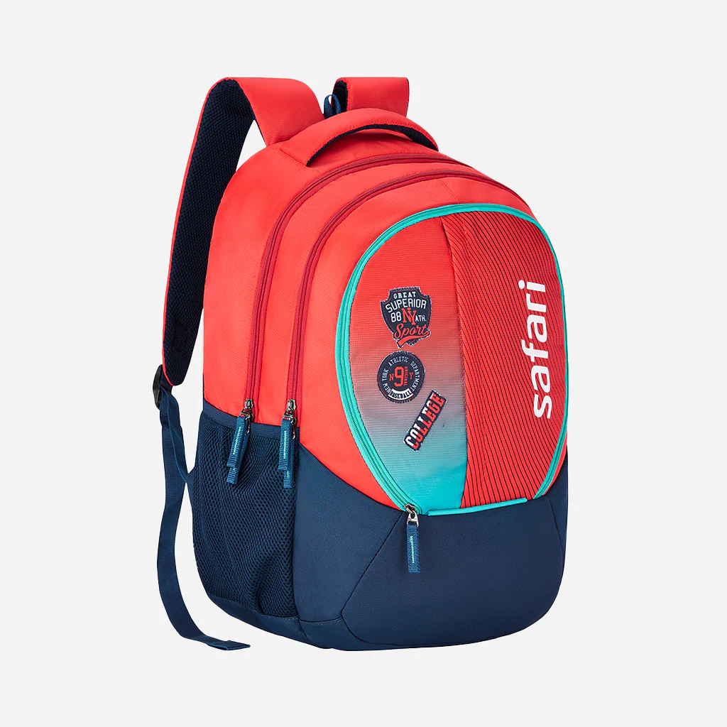 Safari Trio 15 37L Red School Backpack with Padded Back & Easy Access Pockets - Image 3