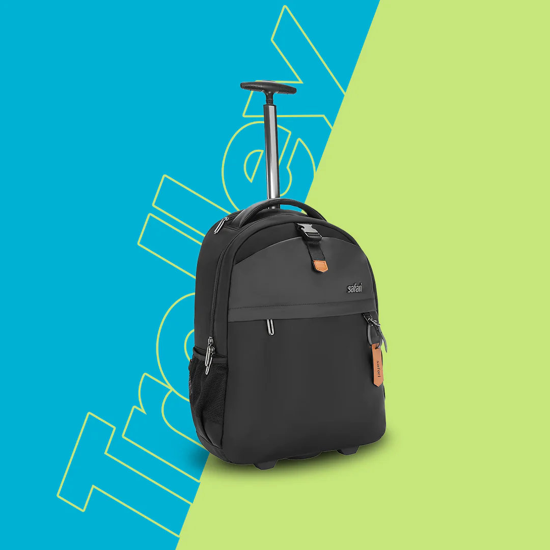 Safari Trooper 20L Black Travel Backpack with Trolley Bag - Image 8