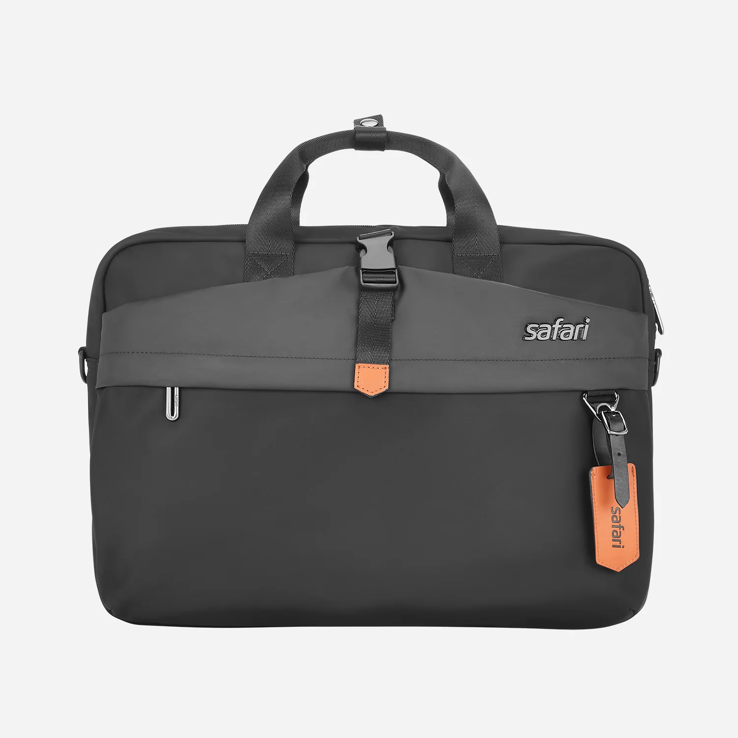 Safari Trooper Satchel Bag with Laptop Sleeve - Black - Image 11
