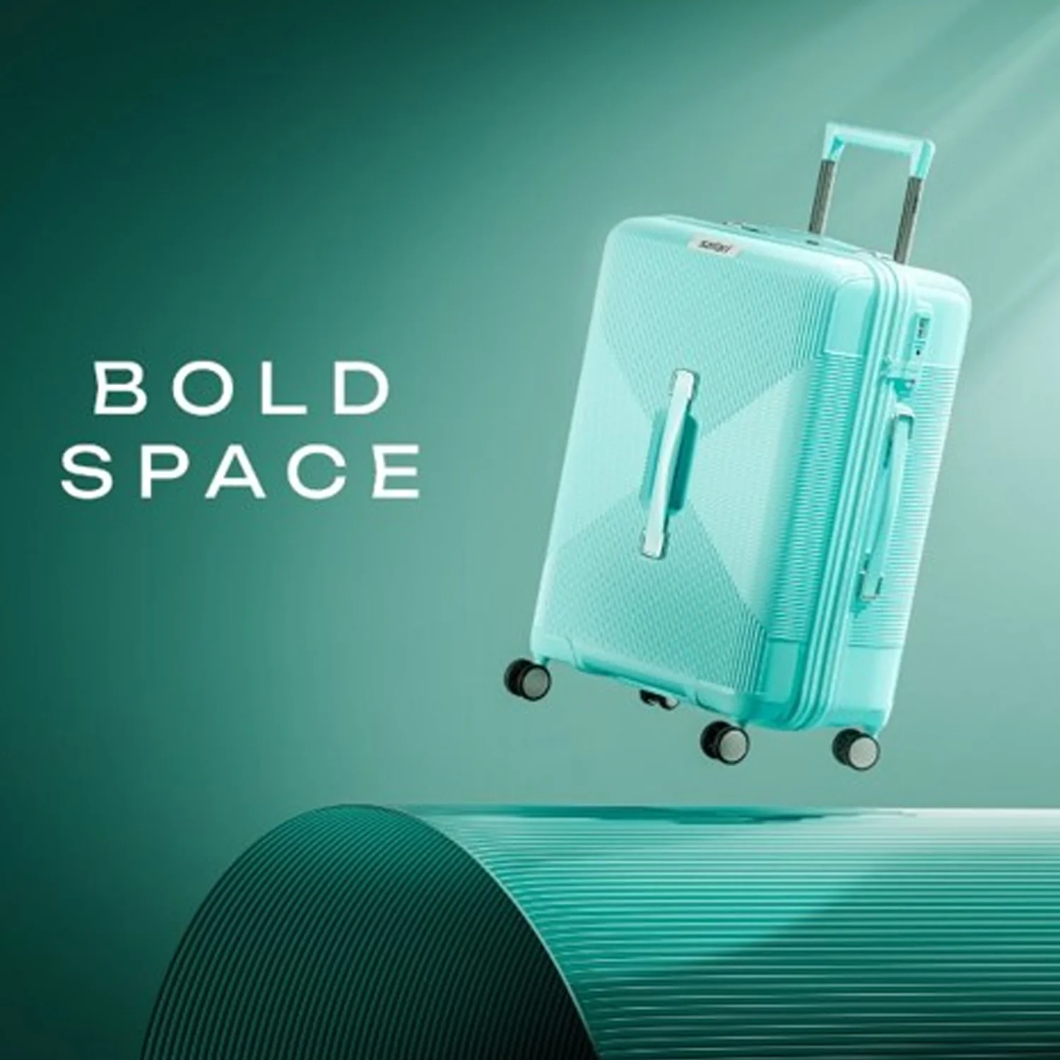 Safari Trunk Trolley Bag with Front Handle, TSA lock and Anti-Theft Zipper Cyan - Image 20