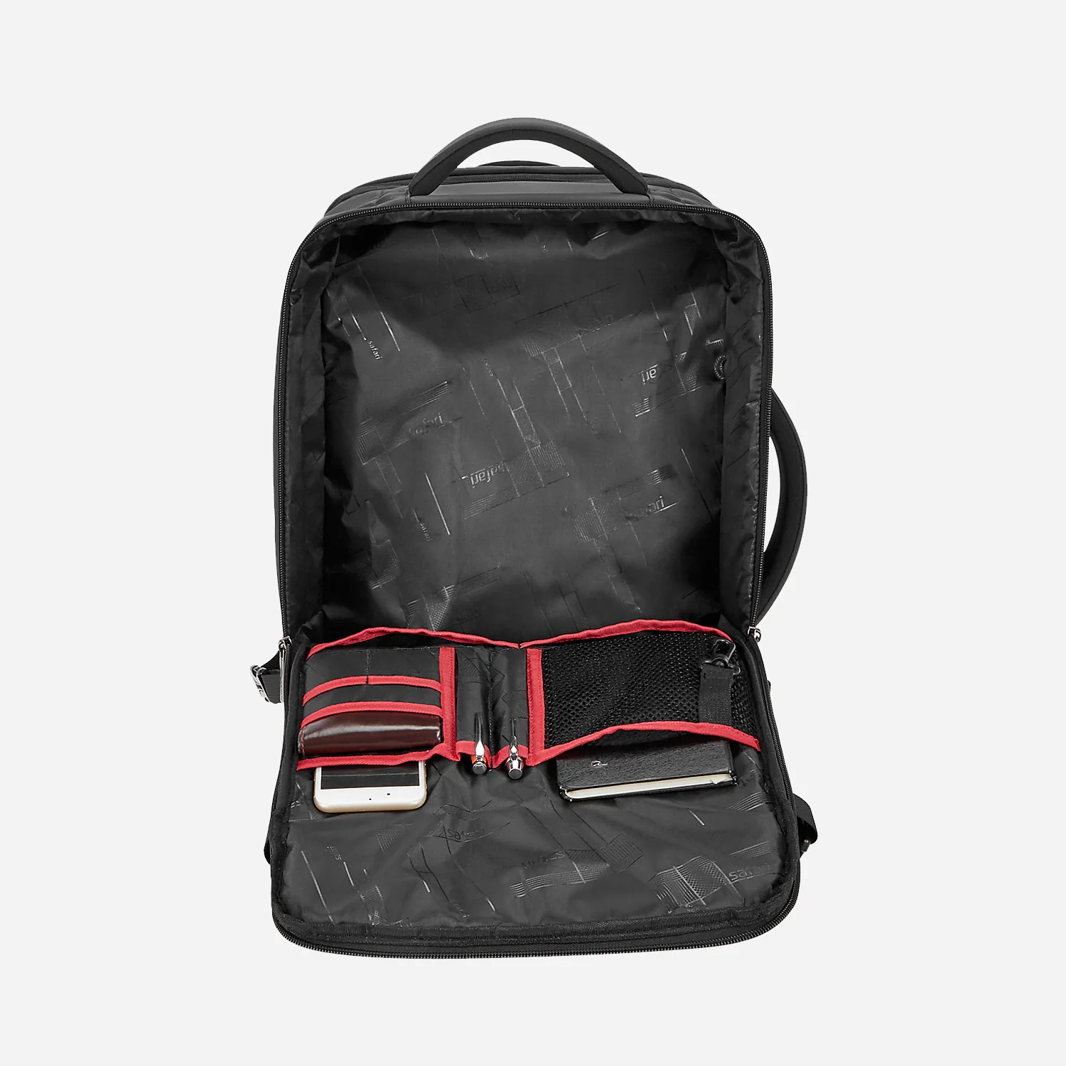 Safari Zeus 33L Black Formal Backpack Suitcase with Two Way Handle, Luggage Style Packing and Compression Straps - Image 6