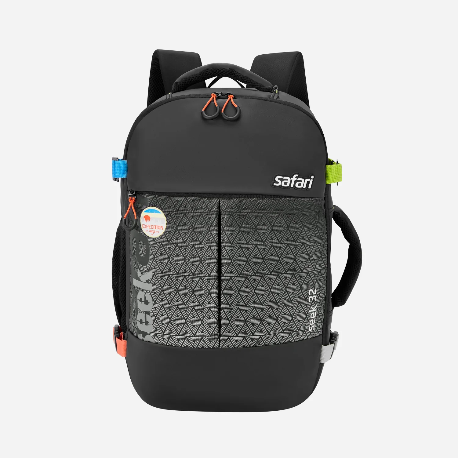 Safari Seek 32L Black Backpack Suitcase with Two Way Handle, Luggage Style Packing and Compression Straps - Image 3