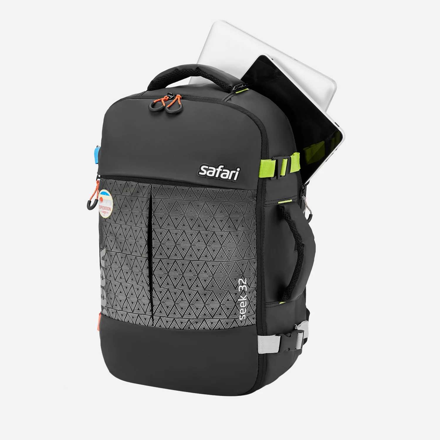 Safari Seek 32L Black Backpack Suitcase with Two Way Handle, Luggage Style Packing and Compression Straps - Image 5