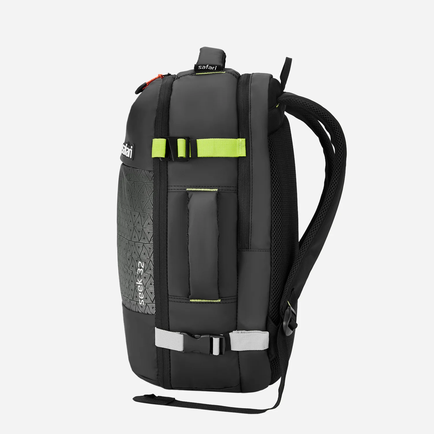 Safari Seek 32L Black Backpack Suitcase with Two Way Handle, Luggage Style Packing and Compression Straps - Image 9