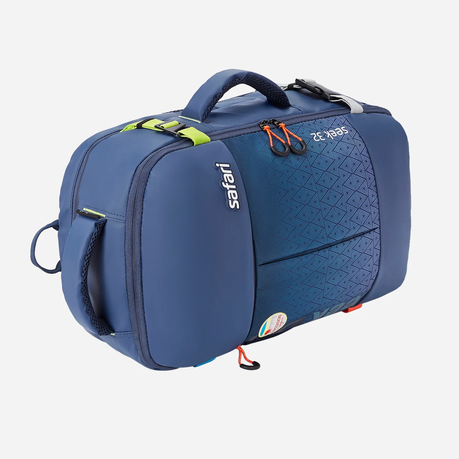 Safari Seek 32L Blue Backpack Suitcase Two Way Handle, Luggage Style Packing and Compression Straps - Image 10
