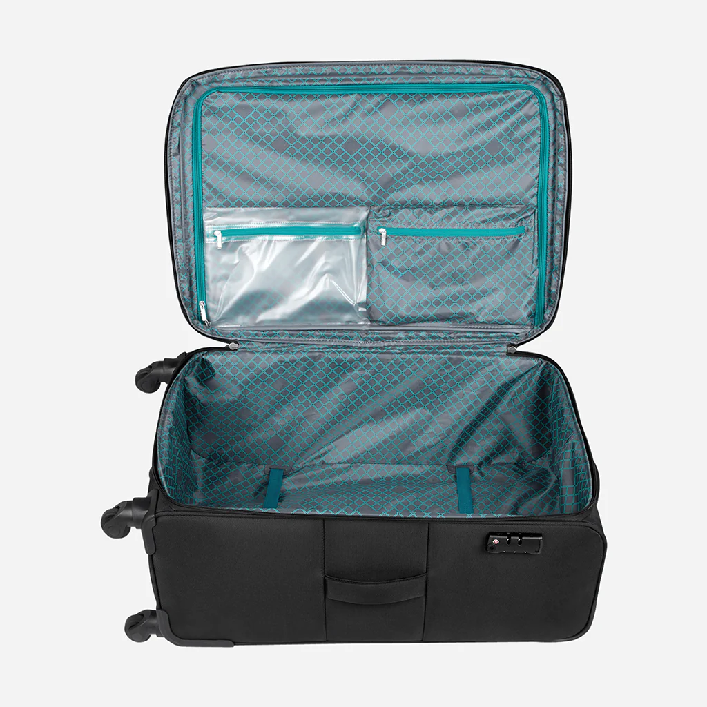 Slant Anti Theft Soft Luggage with Securi Zipper, TSA Lock and Organized Interior with Wet Pouch- Black - Image 16