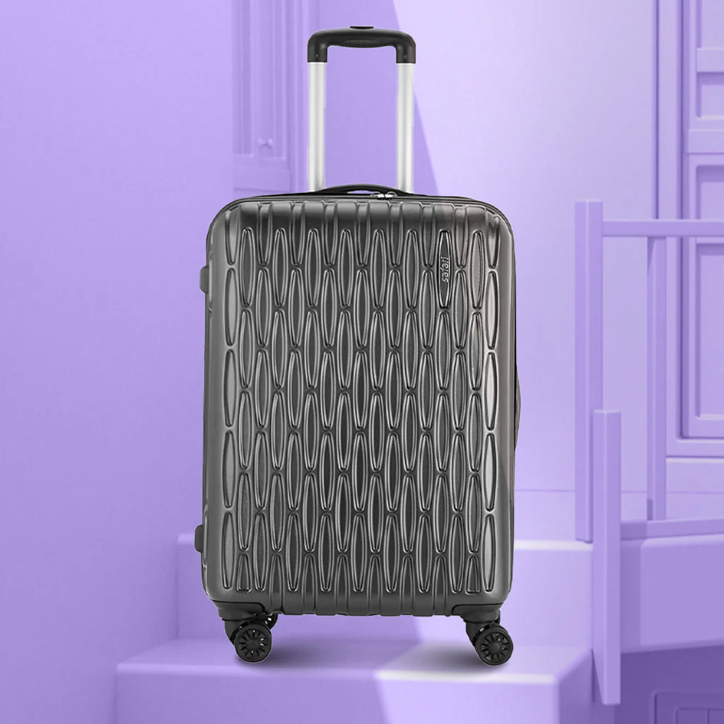 Safari Twister Set of 2 Gun Metal Trolley Bags with Dual Wheels & Anti Theft Zipper - Image 4