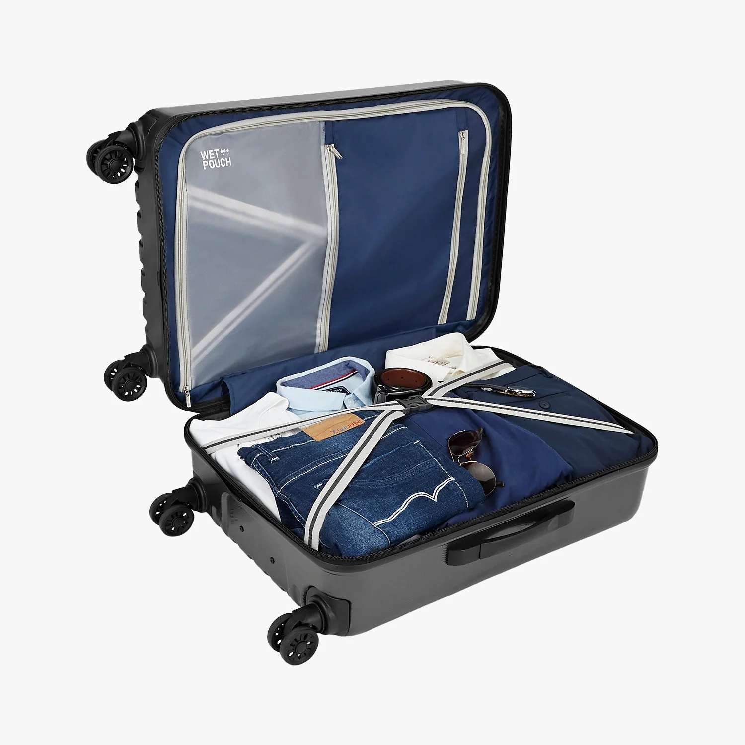 Safari Twister Set of 2 Gun Metal Trolley Bags with Dual Wheels & Anti Theft Zipper - Image 9