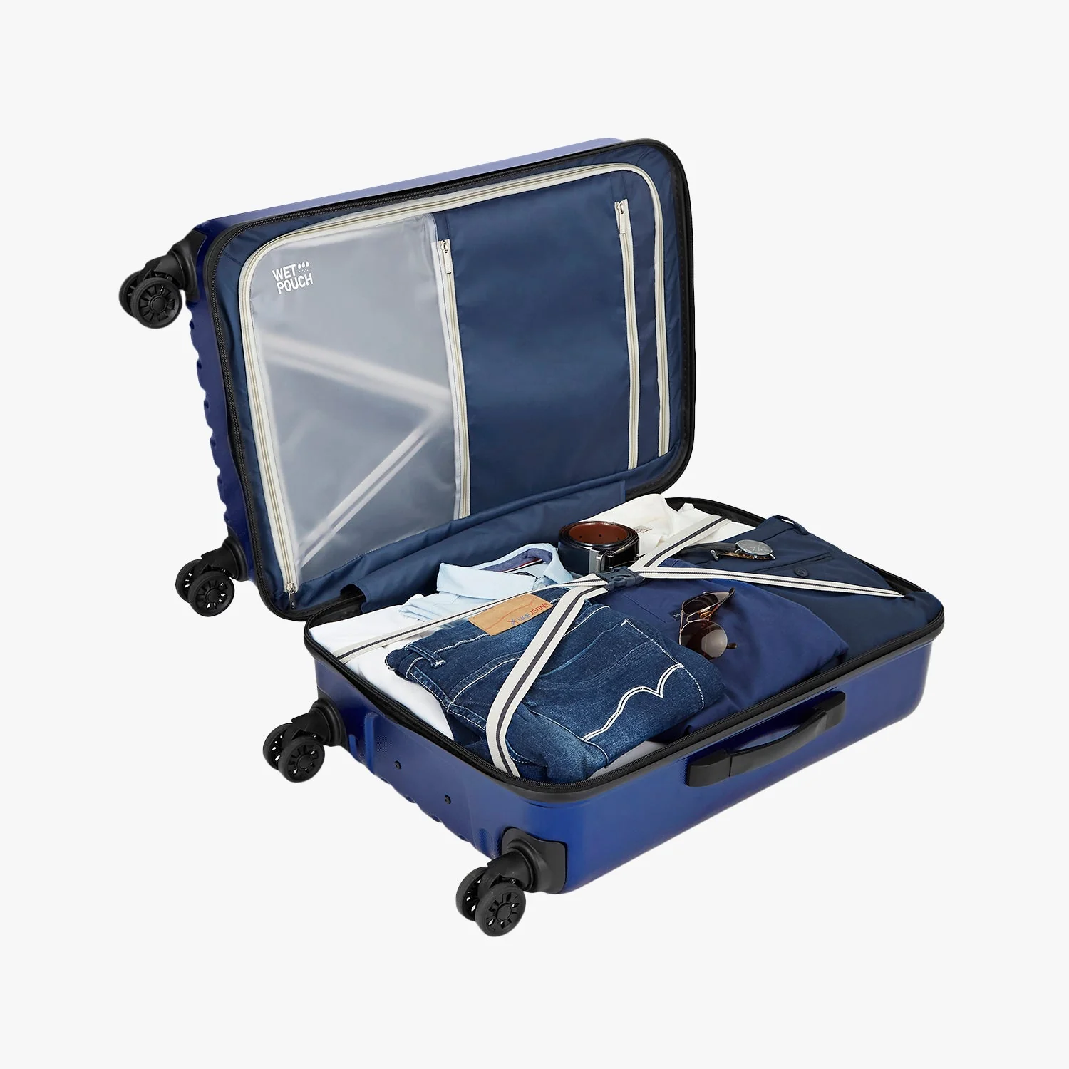 Safari Twister Set of 2 Midnight Blue Trolley Bags with Dual Wheels & Anti Theft Zipper - Image 8