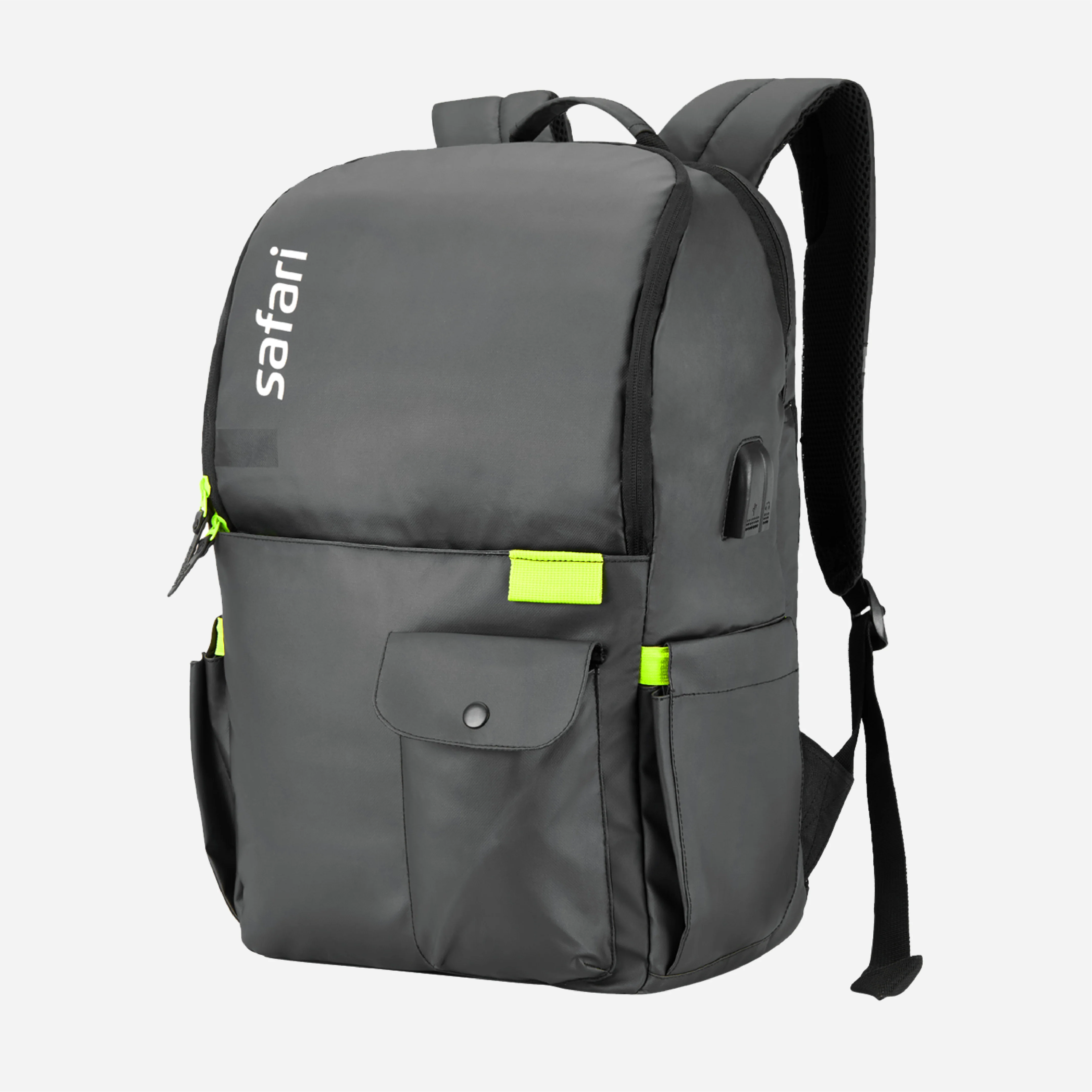 Safari Ultimo 23L Black Laptop Backpack with USB Port and Dust Resistant Fabric