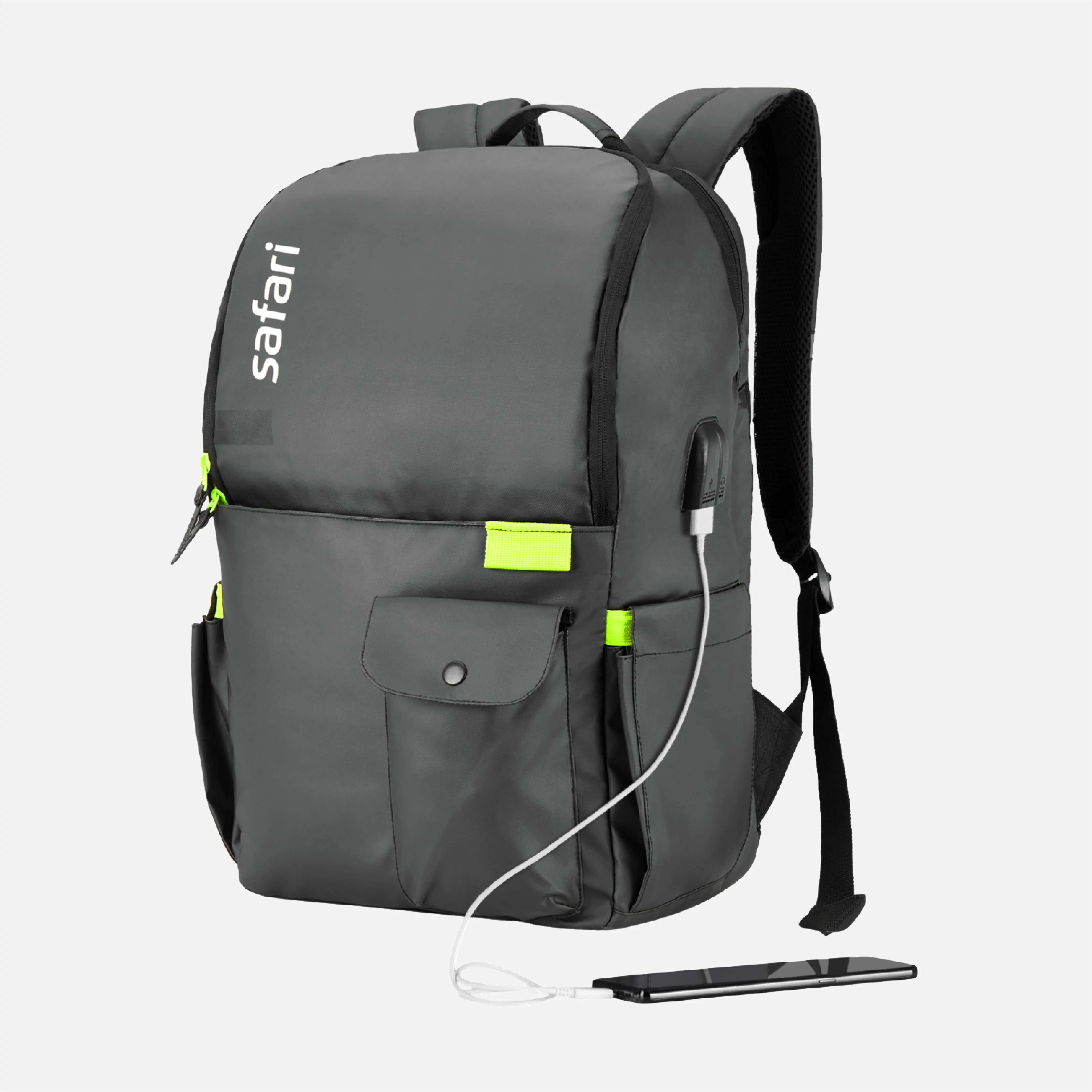 Safari Ultimo 23L Black Laptop Backpack with USB Port and Dust Resistant Fabric - Image 4