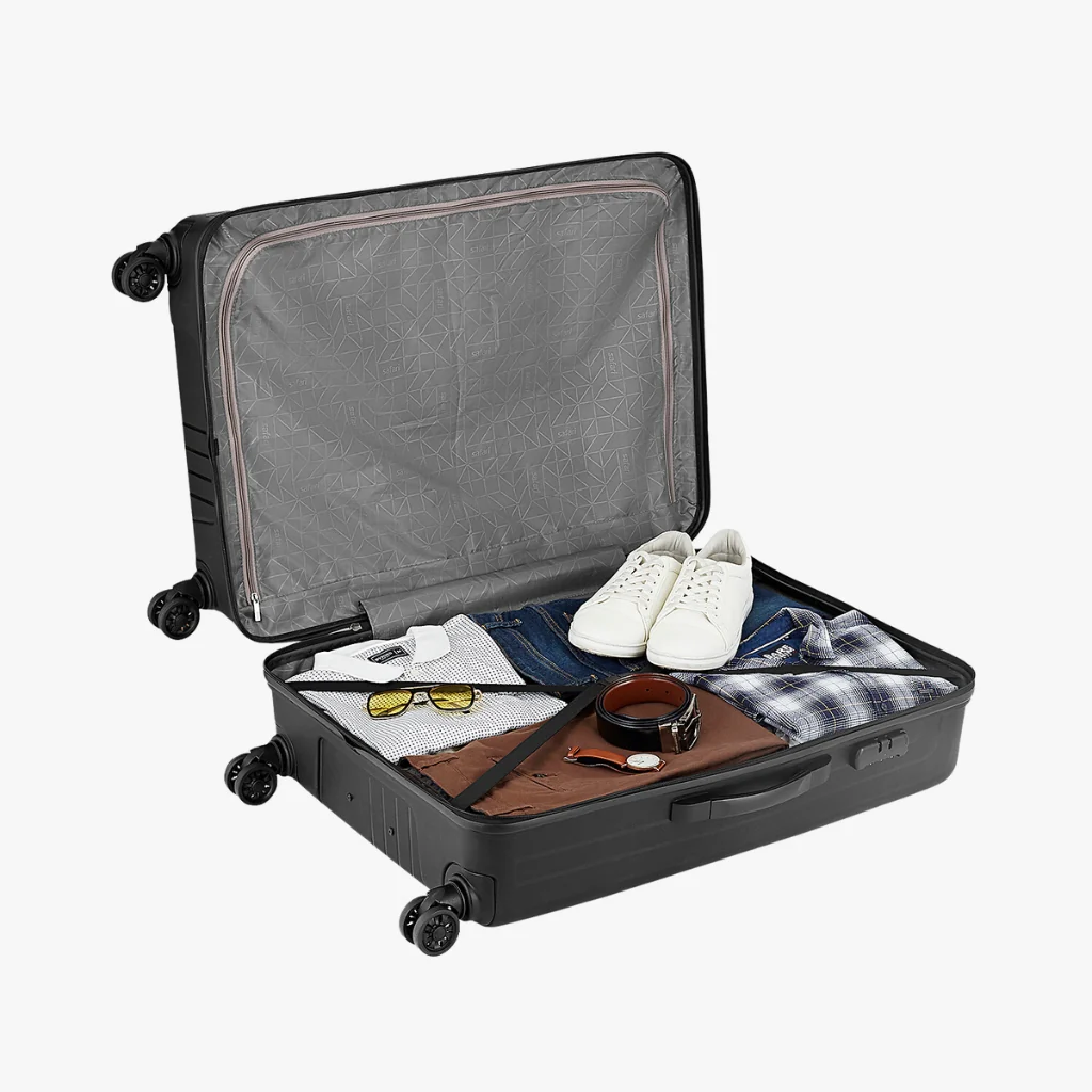 Safari Weave XL 126L Black Trolley Bag with Dual Wheels - Image 8