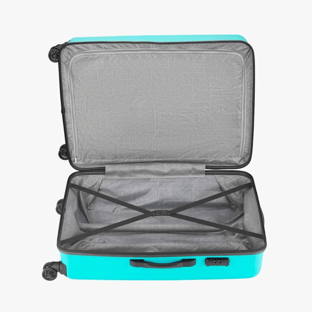 Safari Weave XL 126L Cyan Trolley Bag with 360° Wheels - Image 7