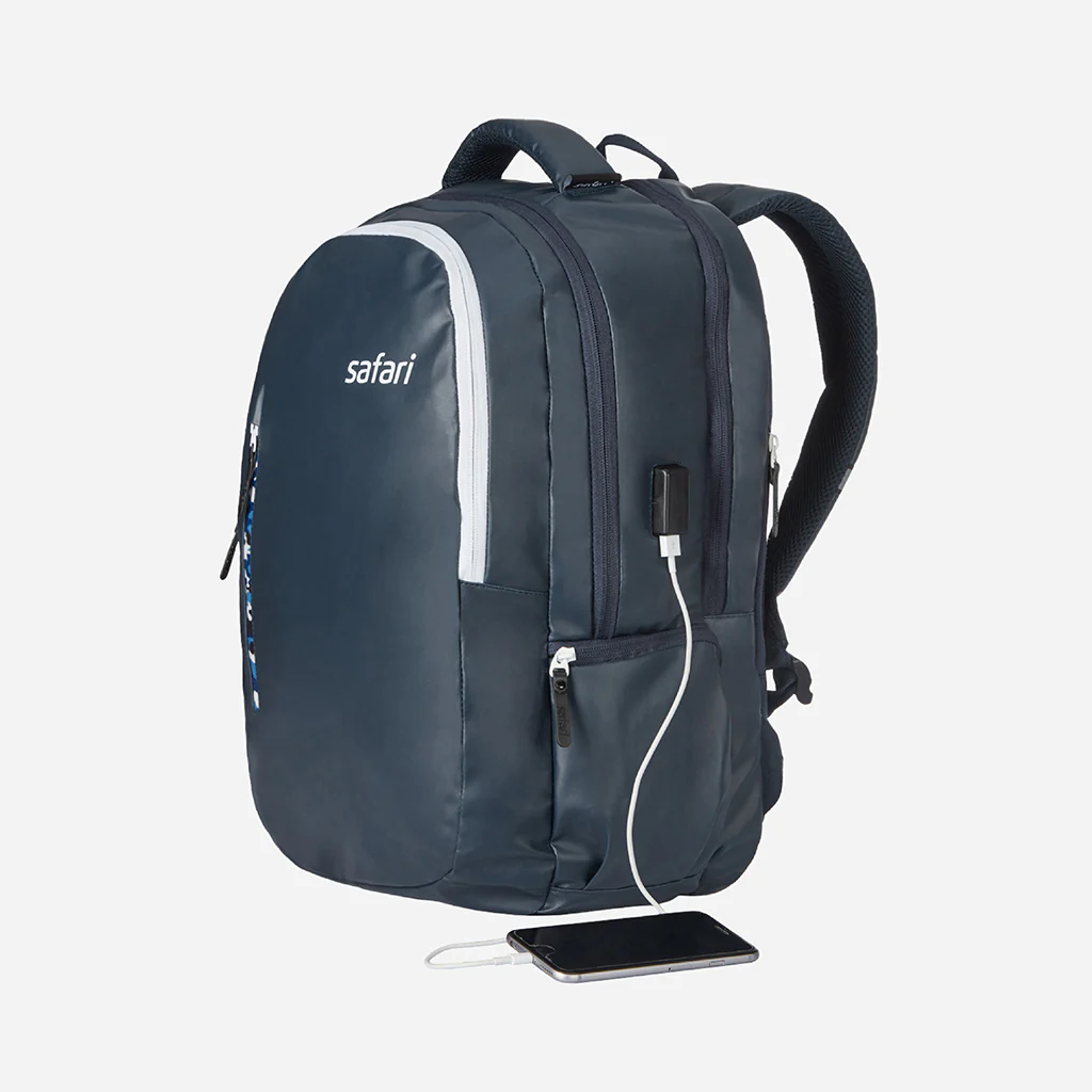 Safari Whiz 30L Blue Laptop Backpack with USB Port, Dust Resistant Fabric and Organized Interiors - Image 6