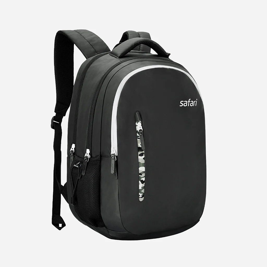 Safari Whiz 30L Black Laptop Backpack with USB Port, Dust Resistant Fabric and Organised Interior - Image 3