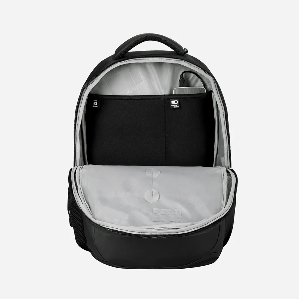 Safari Whiz 30L Black Laptop Backpack with USB Port, Dust Resistant Fabric and Organised Interior - Image 7