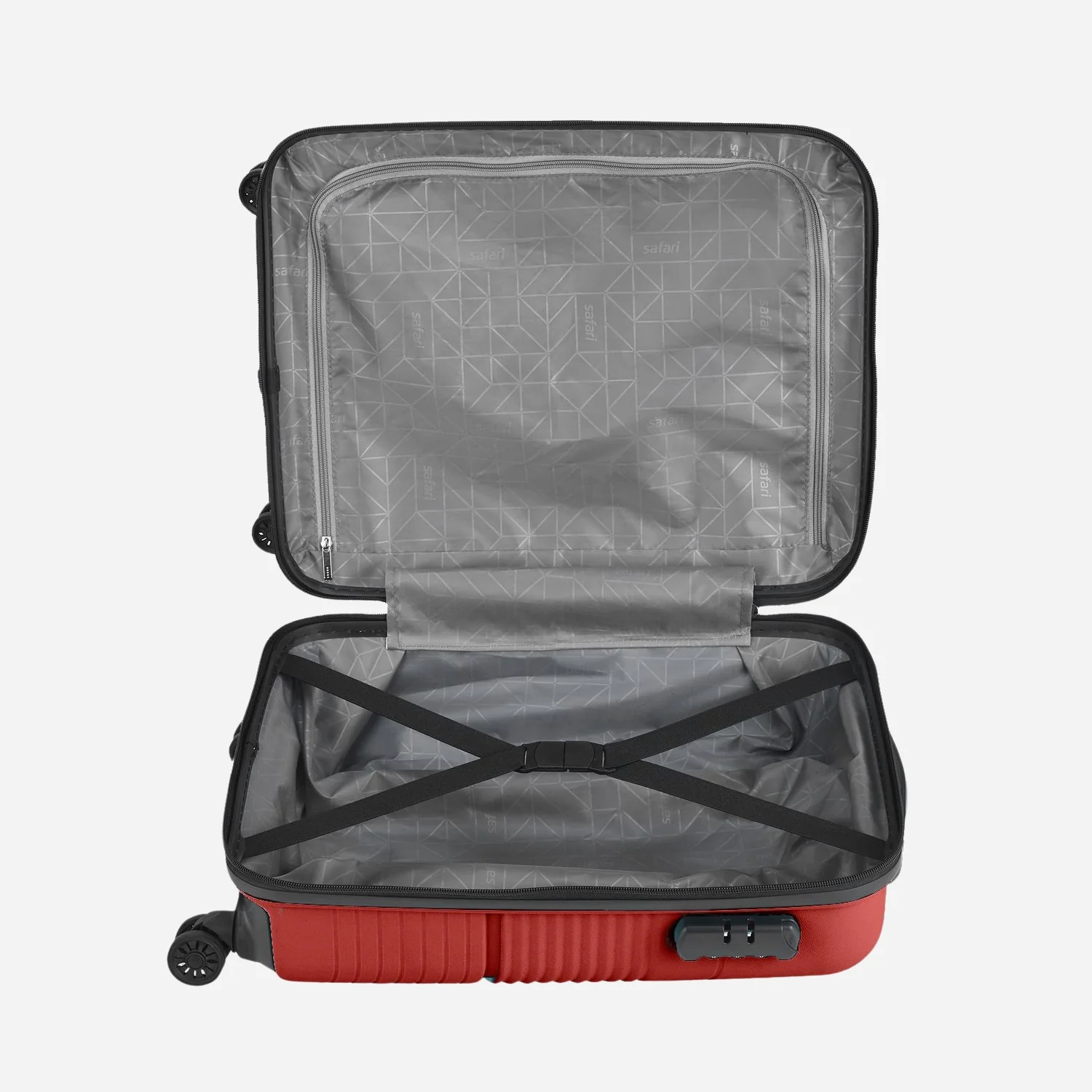 Safari Zolo Cherry Red Trolley Bag with Dual Wheels - Image 4