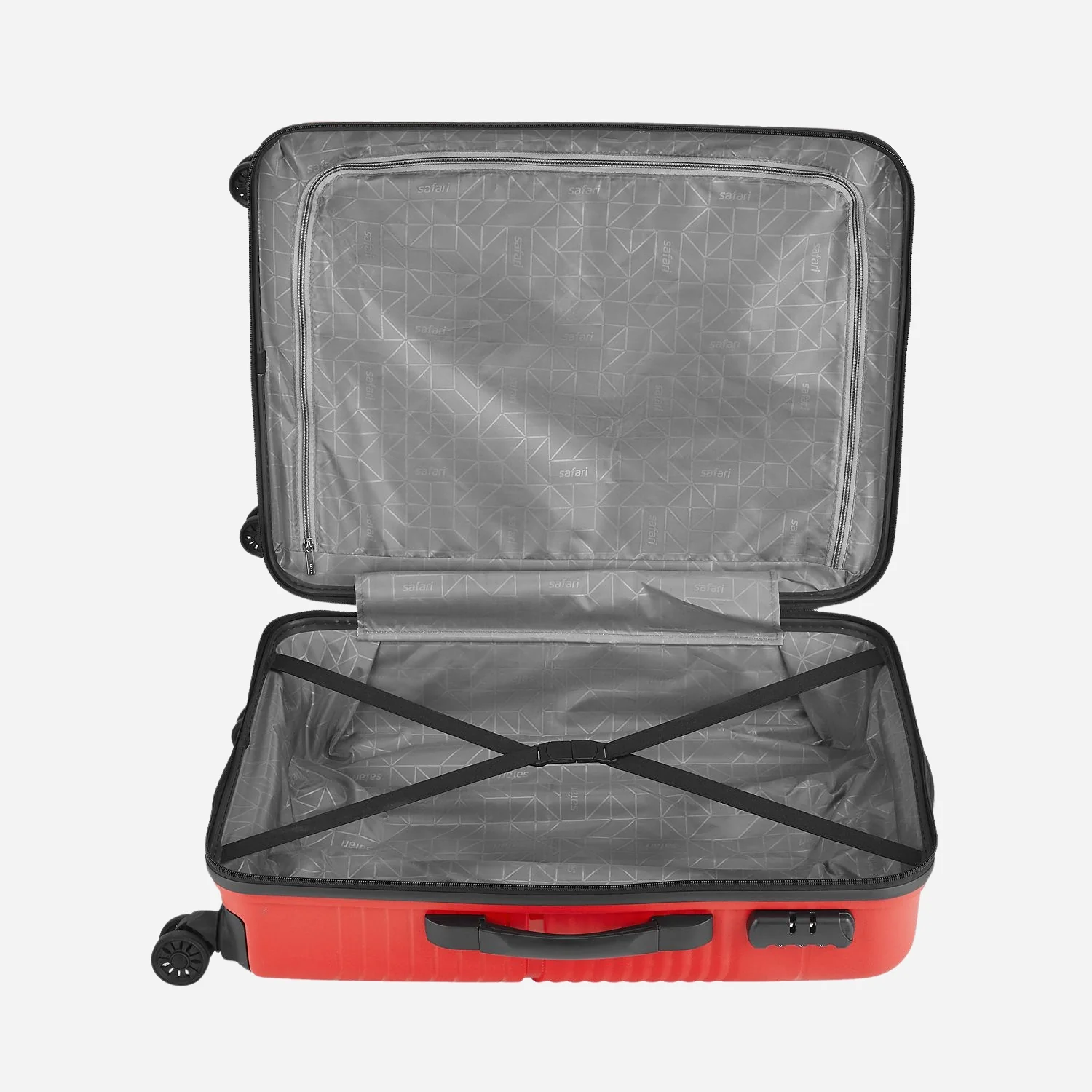 Safari Zolo Cherry Red Trolley Bag with Dual Wheels - Image 8