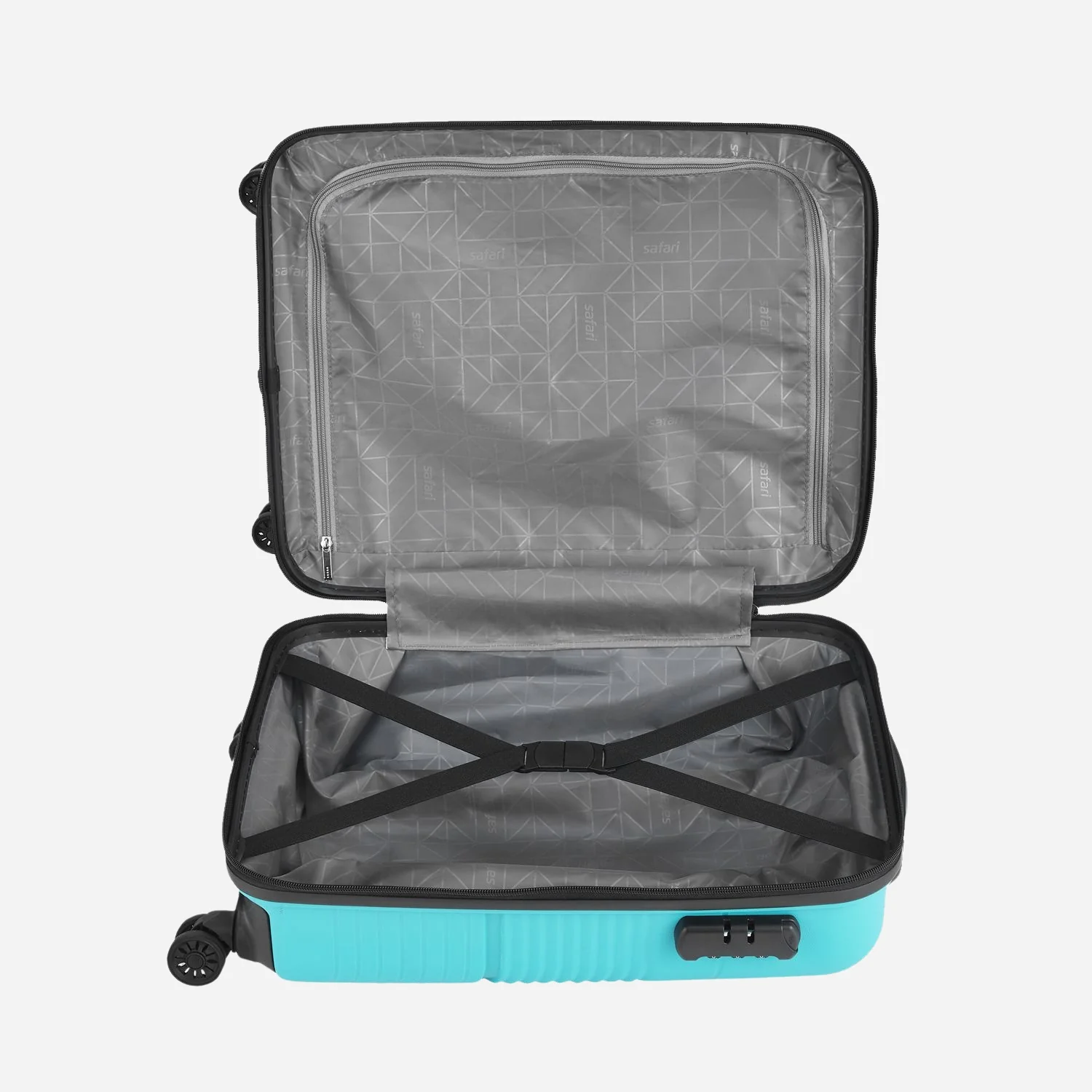 Safari Zolo Cyan Trolley Bag with Dual Wheels - Image 4