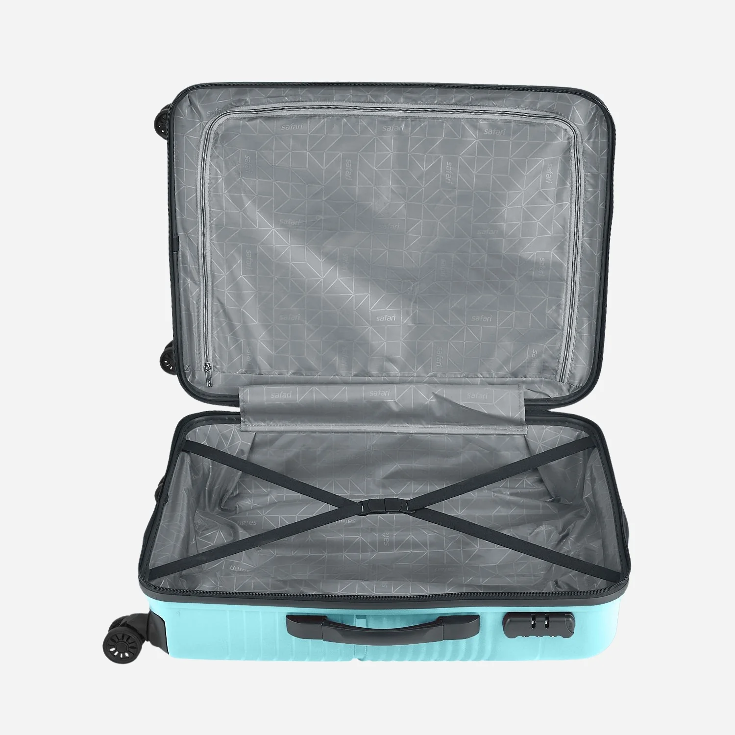 Safari Zolo Cyan Trolley Bag with Dual Wheels - Image 8